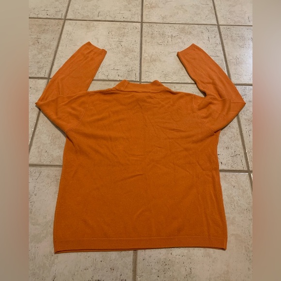 Vintage Allison Daley Petite PS/P Burnt Orange Mock Neck Cable Knit Sweater - Picture 2 of 5